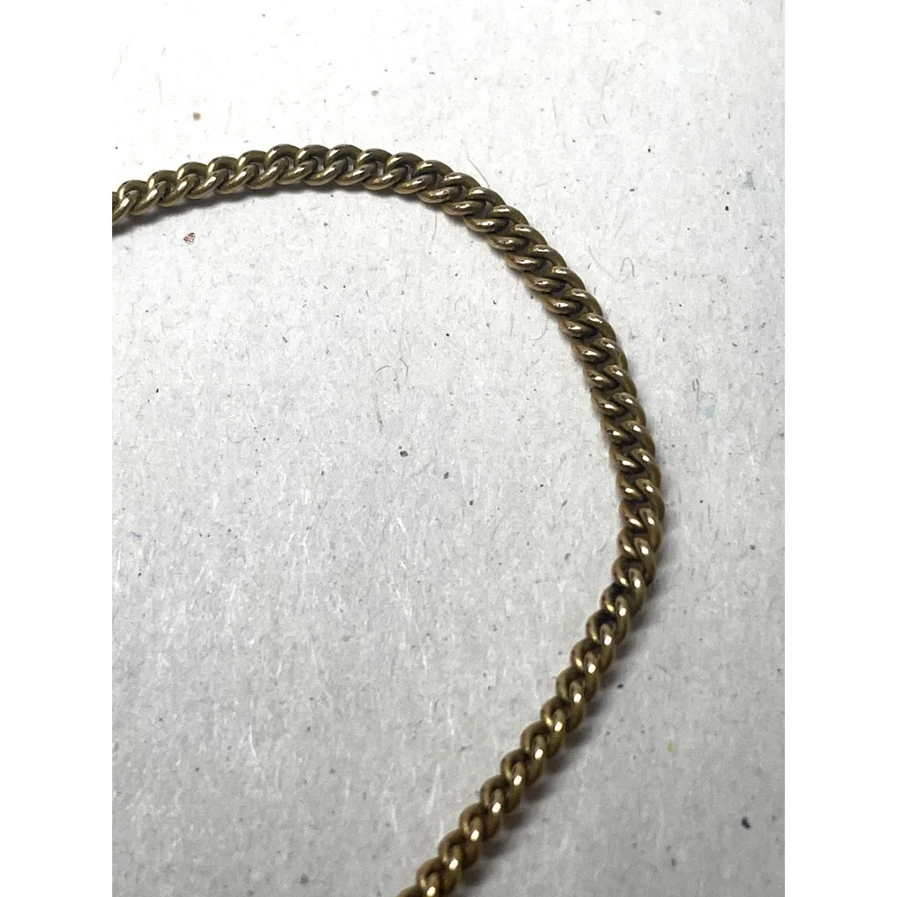 Antique Gold Tone Watch Fob Clip Chain PAT. PEND.G 5.5”